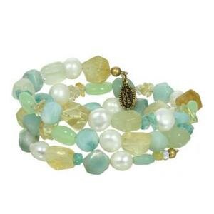 MICHAL GOLAN BLUE LAGOON CRYSTAL MEMORY WIRE BRACELET