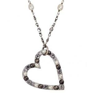MICHAL GOLAN BRIDAL CRYSTAL HEART NECKLACE