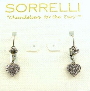 SORRELLI SWAROVSKI CRYSTAL HEART EARRINGS