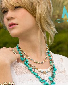 Sorrelli Egg Shell Swarovski Crystal & Turquoise 4 Piece Set