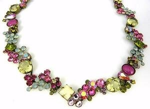 SORRELLI RASPBERRY LIME SWAROVSKI CRYSTAL NECKLACE
