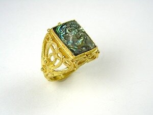 Barbara Garwood ABALONE RECTANGLE RING