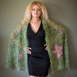 *Paradise Flowers Shawl By Nephele Inc.~The Art you Wear
