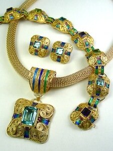 Blue Topaz Sqaure Pendant Set On a chain By Barbara Garwood