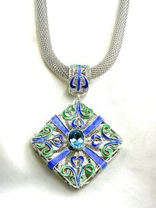 Blue Topaz Silver Pendant With Pearls by Barbara Garwood